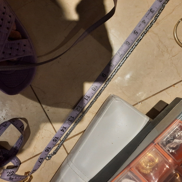 New AUTHENTIC GENUINE PLATINUM STERLING SILVER CHUNKY WIDE BYZANTINE CHAIN 16.75 - Picture 6 of 10